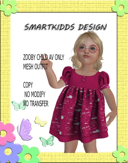 Smart Kidds-Aliyah love Fusha Dress (ZOOBY AVATAR ONLY)BOX