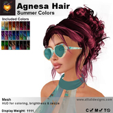 A&A Agnesa Hair Summer Colors, lush curly mesh updo