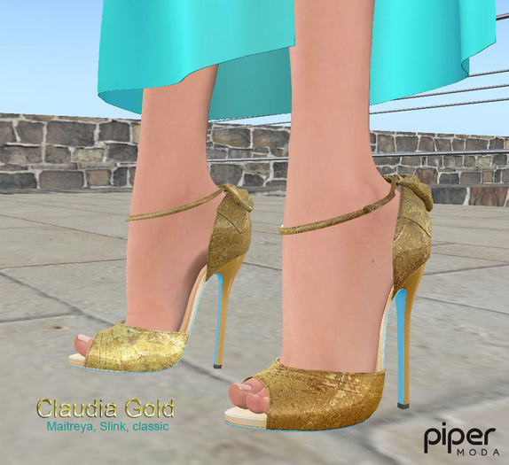 Piper Moda 'Claudia Gold' peep toe shoes
