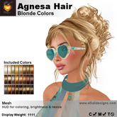 A&A Agnesa Hair Blonde Colors, lush curly mesh hairstyle, low complexity