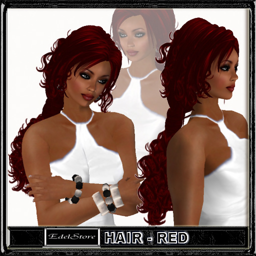EdelStore  woman hair " Barbara " red NEW long curly ponytail girl female hairs