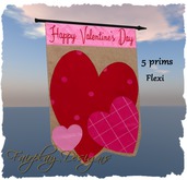 ~~Valentine Burlap Crafted Windblown Yard Flag~~ Trans Only