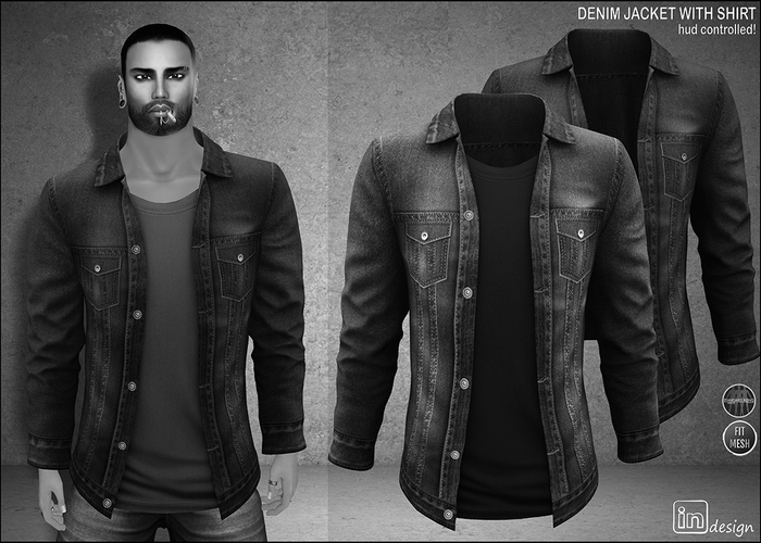 :IN DESIGN:Men's Denim Jacket with Shirt:HUD Controlled:DEMO: