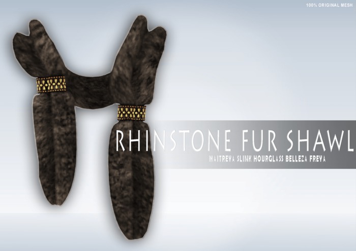 iS Rhinstone Fur Shawl BROWN