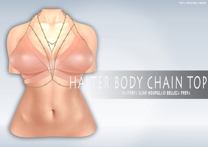 iS Halter Sexy Top with Soft Body Chain BLUSH