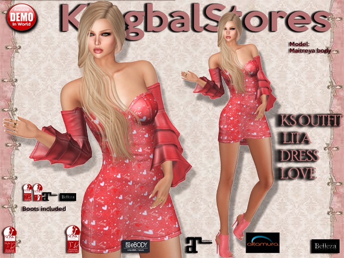 KS OUTFIT LITA DRESS LOVE PASTEL