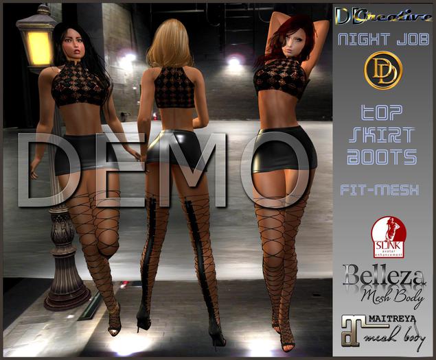 ☾ⅅⅅ☽ Night Job Out-Fit  for Belleza Maitreya Slink DEMO