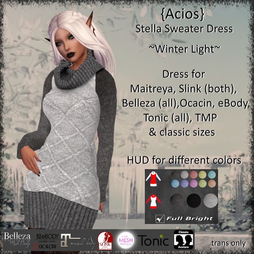 {Acios} Stella Sweater Dress ~Winter Light~