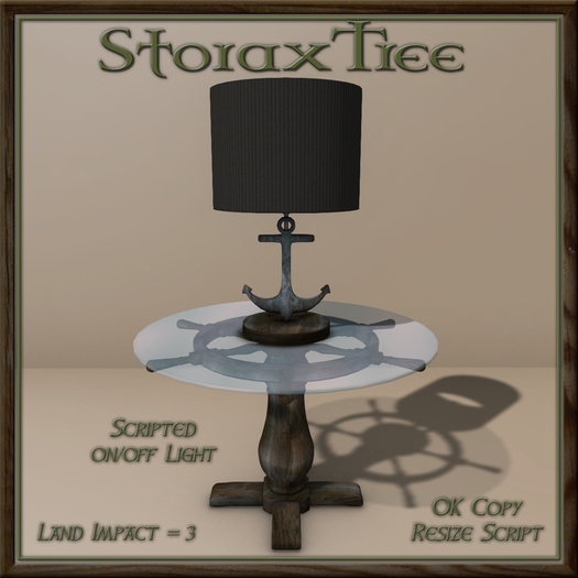 Ship Wheel Table w Lamp B15