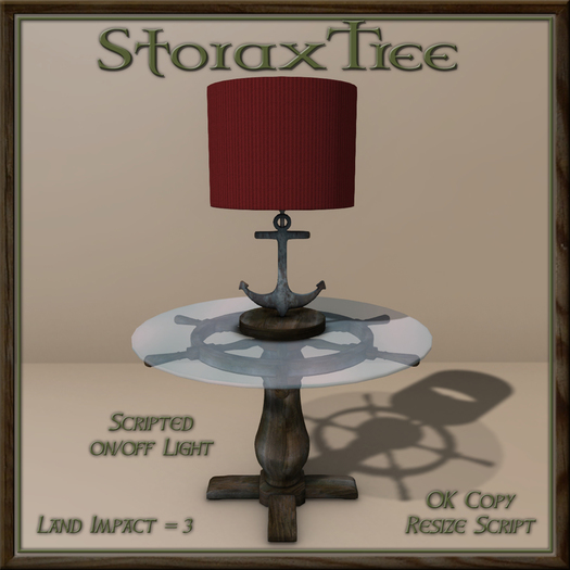 Ship Wheel Table w Lamp B12