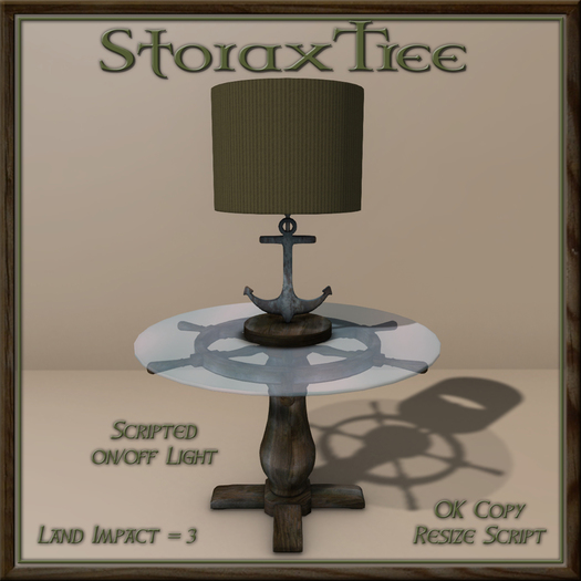 Ship Wheel Table w Lamp B11