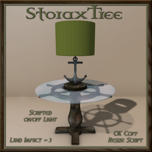 Ship Wheel Table w Lamp B7