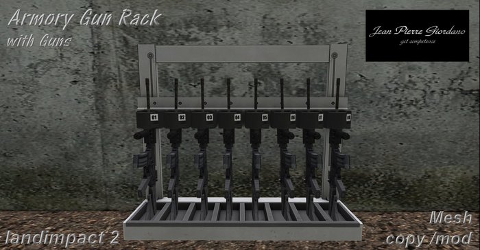 ArmoryGun Rack with Guns mesh 