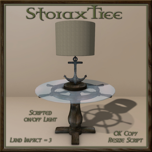 Ship Wheel Table w Lamp B5