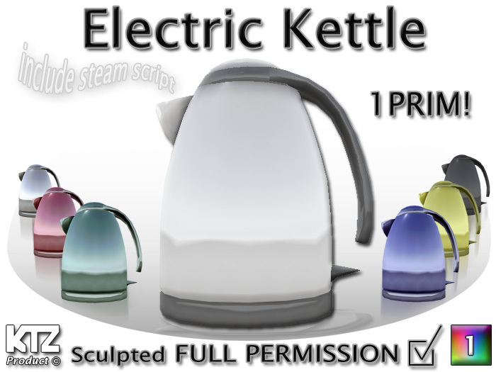 Sculpted Electric Kettle // 1 prim // FULL PERMISSION!