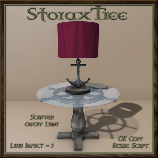 Ship Wheel Table w Lamp A13