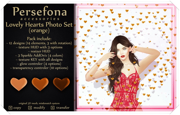 Persefona Lovely Hearts (orange)