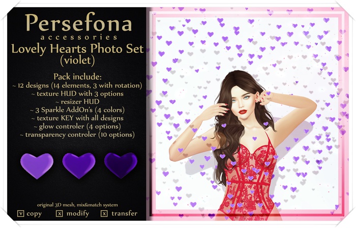 Persefona Lovely Hearts (violet)