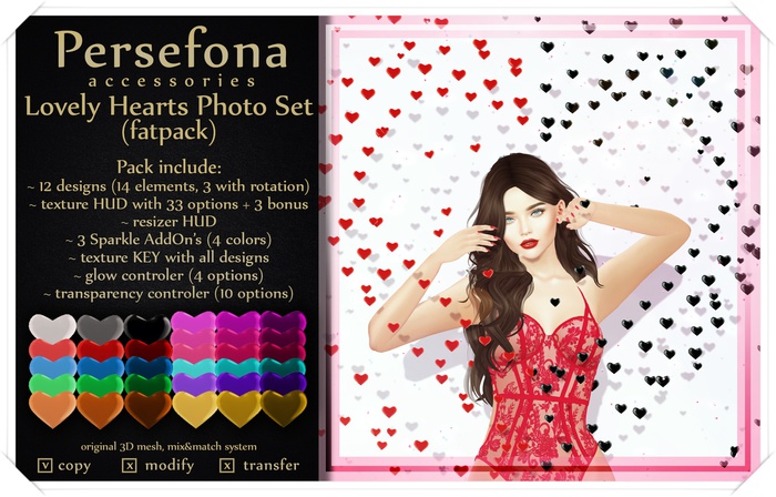 Persefona Lovely Hearts (fatpack)