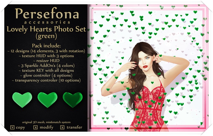 Persefona Lovely Hearts (green)