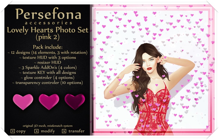 Persefona Lovely Hearts (pink 2)