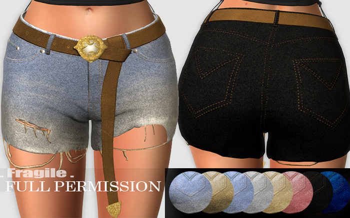 .Fragile. 8 Textures for MI962693 Denim Shorts
