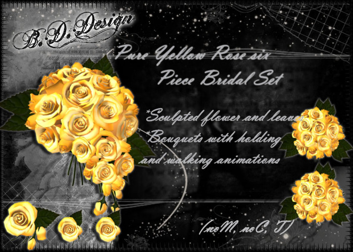 .::B.D.Design::. Pure Yellow Rose Bridal Set 6