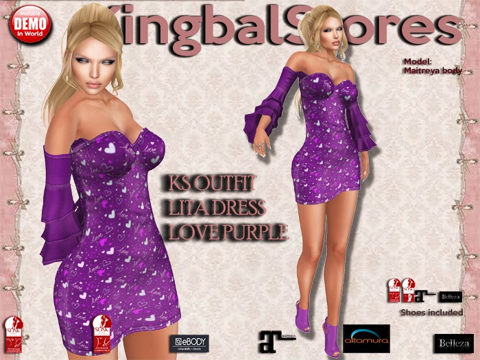 150 KS OUTFIT LITA DRESS LOVE PURPLE