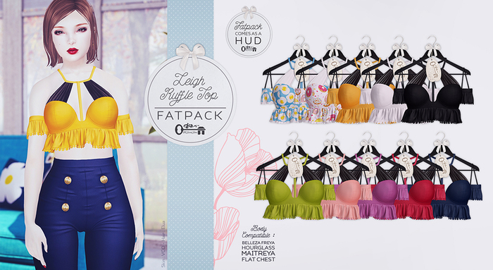 Tech Flat Ruffles Second Life Marketplace - The Secret Store - Leigh Ruffle Top ...