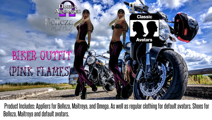 Biker Outfit (Pink Flames)