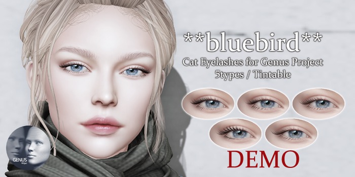 DEMO **bluebird** Cat Eyelashes for Genus Project