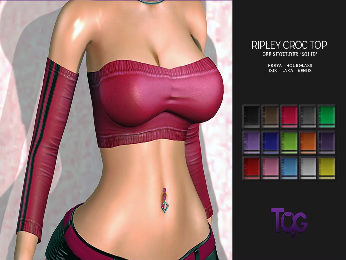 ToG .::. Ripley Off Shoulder Croc Top <Solid>  Box