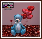 Valentine's - Teddy Bear - Musical Rose - Blue