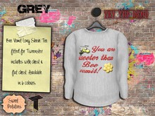 < SP > Bee Vomit Long Sleeved Tee for Tweenster - Grey