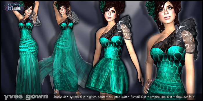 (SELDOM BLUE) YVES GOWN - GREEN