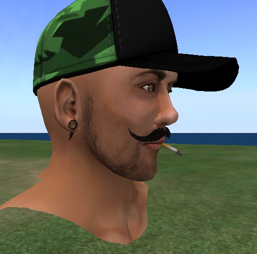classic style mustache, with long tips. 100% mesch