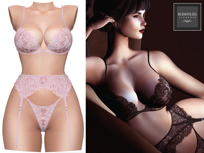BigBeautifulDoll - Rosanne Mesh Lingerie - Pink - Maitreya, Slink Valentine's Day