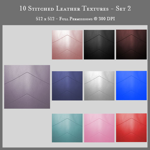 Stitched Leather Textures - Set 2 - 10 pcs - Full Perm