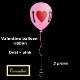 Valentine balloon / ribbon - oval (pink)