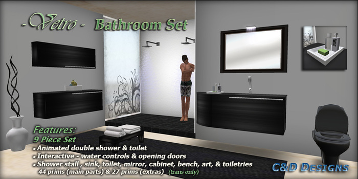 C&D Designs - "Vetro" Full Bathroom Set - DISCOUNTED 70% Off