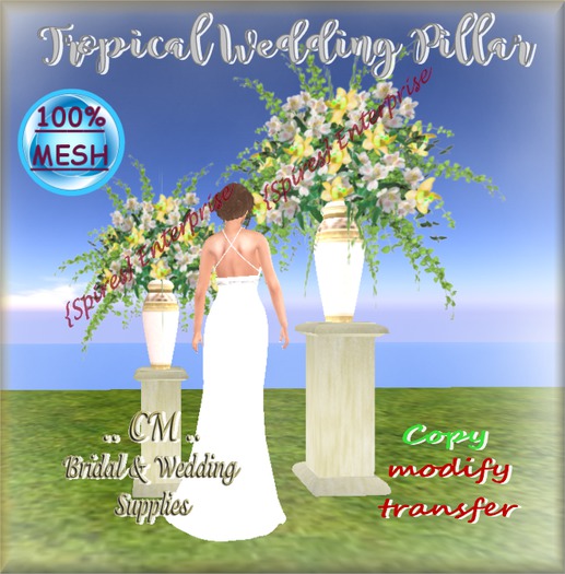 {SE} Tropical Flower Column Yellow