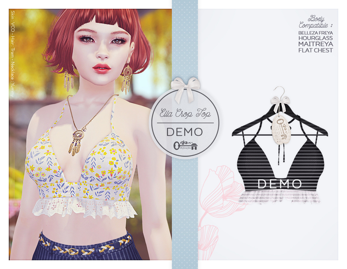 The Secret Store - Ella Crop Top - Maitreya Lara, V-Tech Flatchest, Belleza Freya, Slink Hourglass -DEMO