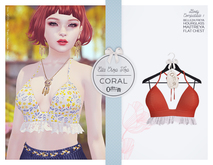 The Secret Store - Ella Crop Top - Maitreya Lara, V-Tech Flatchest, Belleza Freya, Slink Hourglass -Coral