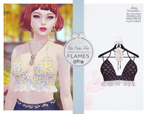 The Secret Store - Ella Crop Top - Maitreya Lara, V-Tech Flatchest, Belleza Freya, Slink Hourglass -Flames