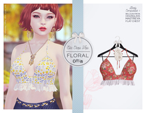 The Secret Store - Ella Crop Top - Maitreya Lara, V-Tech Flatchest, Belleza Freya, Slink Hourglass -Floral