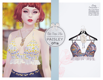 The Secret Store - Ella Crop Top - Maitreya Lara, V-Tech Flatchest, Belleza Freya, Slink Hourglass -Paisley