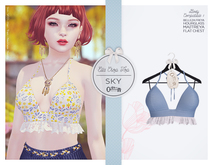 The Secret Store - Ella Crop Top - Maitreya Lara, V-Tech Flatchest, Belleza Freya, Slink Hourglass -Sky