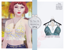 The Secret Store - Ella Crop Top - Maitreya Lara, V-Tech Flatchest, Belleza Freya, Slink Hourglass -Tropical