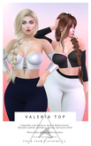 - FOX & CROW - Valeria Cropped Corset Top - White - 2 Versions with HUD - Maitreya, Belleza, Slink
