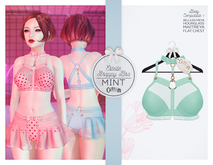 The Secret Store - Estelle Strappy Bra - Maitreya Lara, V-Tech Flatchest, Belleza Freya, Slink Hourglass - Mint